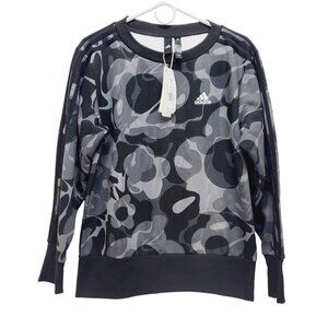 Adidas Women's Camouflage  Crewneck Sweatshirt - Size S - Black & Gray New
